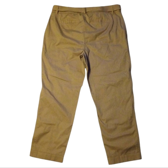 Chico's Lightweight Cotton Cropped Khakis Belted Waist Pockets Size 2.5 14 - Picture 4 of 9